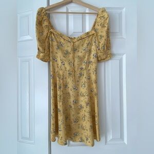 Reformation Yellow Floral Mini Dress